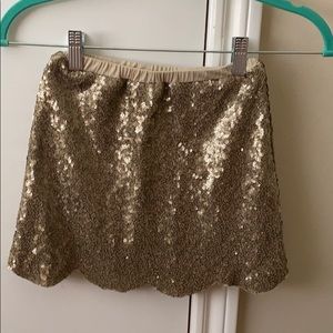 PEEK gold sequin lined skirt 6-7y